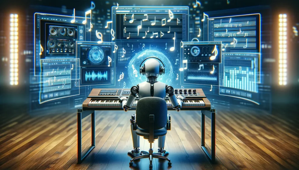 foto de un bot creando musica