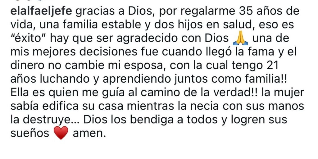 mensaje publicado por el alfa en sus redes sociales